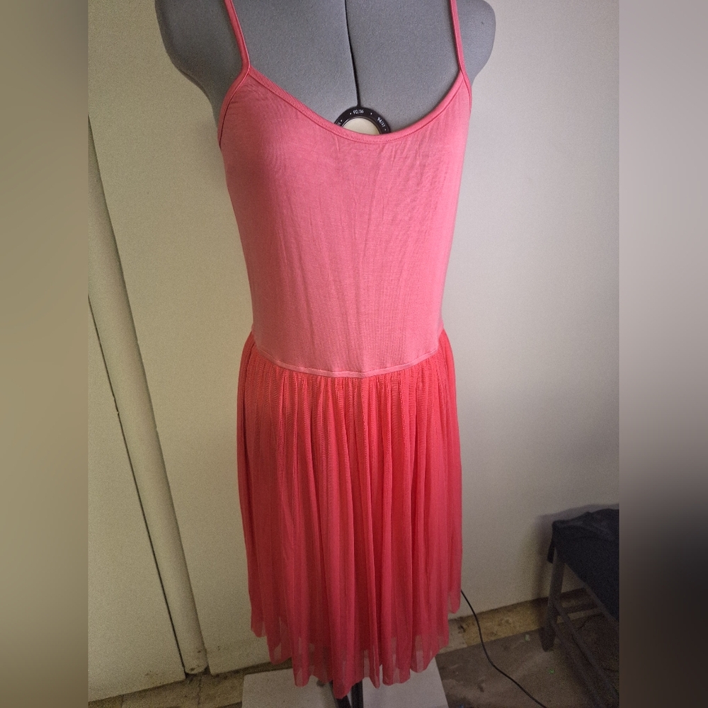 Hem & Thread Pink Midi Flowy Dress. Size Large. - Picture 2 of 9